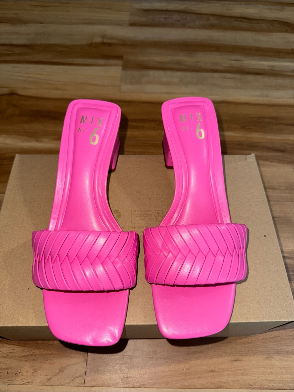 Mix No. 6 Braided Slide Mules in Hot Pink